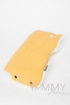 Муфта на коляску Y@mmyMammy 508.2.43, mustard/молочный мех 